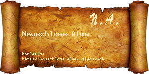 Neuschloss Alma névjegykártya
